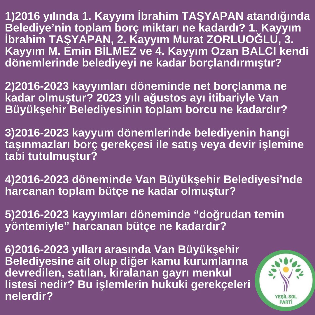 mahmutdindarvan's tweet photo. Belediyelere atanan kayyumlar halkın iradesini gasp etmekle kalmıyor, belediyeleri borçlandırıyor, gayrı menkulleri satıyor, alacakları tahsil etmiyor. 

Bu anti-demokratik uygulamanın sonlandırılması gerekiyor. #Kayyum yolsuzluklarını #TBMM gündemine taşıdık.

@hdpyerelyonetim https://t.co/6mXvJjwWba