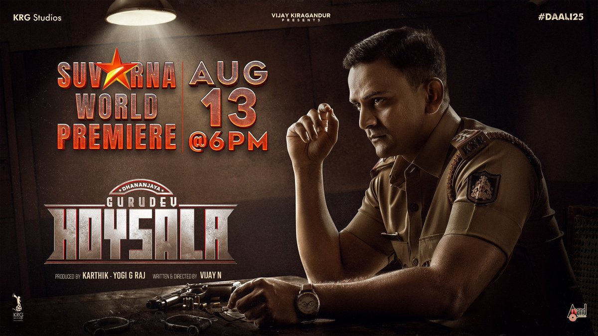 Get ready for a blockbuster weekend!

#GurudevHoysala premiering tomorrow at 6PM on <a href="/StarSuvarna/">Star Suvarna</a> 💥

<a href="/Dhananjayaka/">Dhananjaya</a> #VijayKiragandur <a href="/KRG_Studios/">KRG Studios</a> <a href="/amrutha_iyengar/">Amrutha Iyengar</a> <a href="/vijaycinephilia/">VIJAY</a> <a href="/Karthik1423/">Karthik Gowda</a> <a href="/yogigraj/">Yogi G Raj</a> <a href="/AJANEESHB/">B AJANEESH LOKNATH</a> <a href="/yes__karthik/">Karthik S</a> <a href="/ItIsAdarsh/">Adarsh</a>