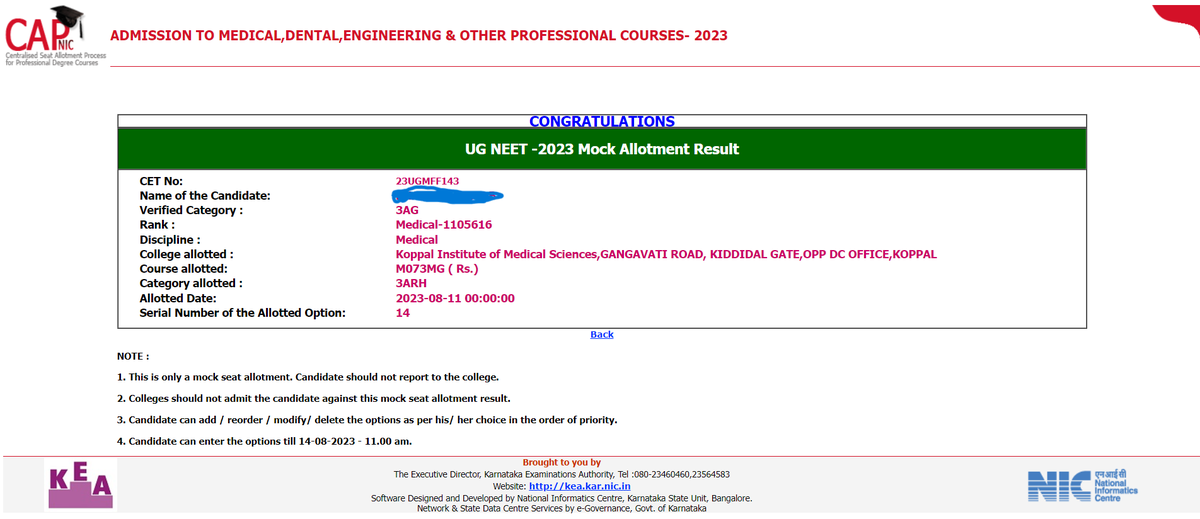 lohithtweets's tweet photo. SHOCKING TO SEE THIS YEARS KEA NEET MOCK ALLOTMENT RESULTSSTUDENTS WITH 605 MARKS HAVE NOT BEEN ALLOTED ANY SEATS WHEREAS STD'S WITH 11LAKH RANKING HAVE BEEN ALLOTED GOVT MEDICAL COLLEGES!
PREV YR CUTOFF ATTACHED
@KEA_karnataka @EduMinOfIndia 
#KEA #NEETUG2023 #JUSTICEFORSTUDENTS https://t.co/ZRKrYh6i0V