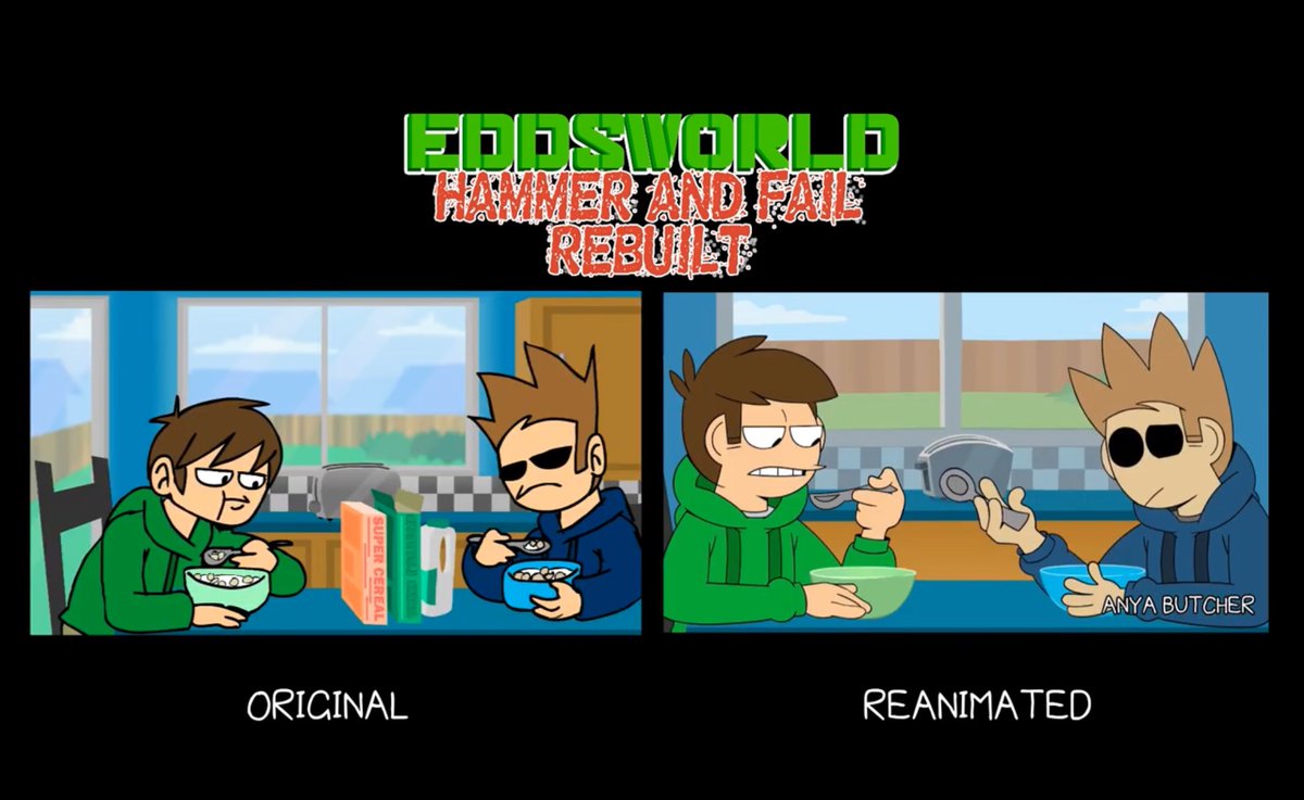 A comparison video will premiere TOMORROW at 2 pm EST! 🛠️
#eddsworld #animation #reanimated #hammerandfail #eddsworldreanimated #reanimatedcollab