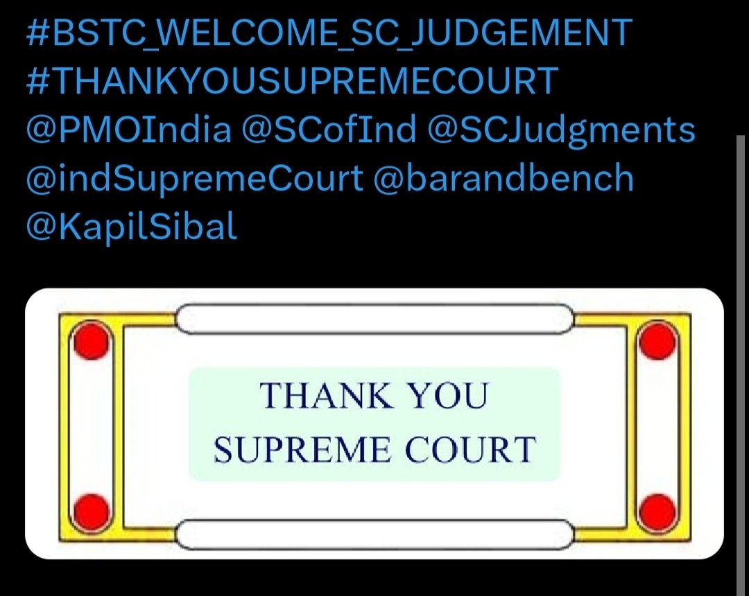#BSTC_WELCOME_SC_JUDGEMENT
<a href="/PMOIndia/">PMO India</a> <a href="/SCofInd/">SupremeCourtOfIndia</a> <a href="/SCJudgments/">Latest Supreme Court Judgments</a> <a href="/indSupremeCourt/">Supreme Court of India</a> <a href="/barandbench/">Bar and Bench</a> <a href="/KapilSibal/">Kapil Sibal</a>..