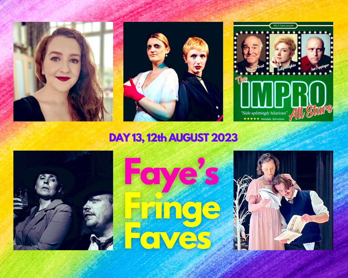 It’s #FayesFringeFaves Day 13 and is dedicated to Andy Smart 🙏🏻❤️

<a href="/kathleenwho_/">Kathleen Hughes 🍉</a> One of the Girls (WIP)

<a href="/ikilledmyex/">I KILLED MY EX</a> I Killed My Ex

@sallyhodgkiss <a href="/iancoppinger/">Ian Coppinger</a> The Improv All Stars

<a href="/SugarPunchuk/">Sugar Punch</a> The Name of the Dame

<a href="/DynamikTheatre/">Dynamik Theatre</a> Spring Awakening, James and the Giant Peach