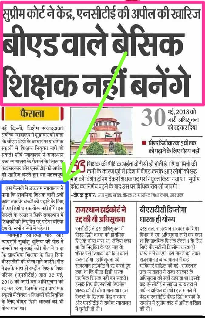भ्भैणों, भ्भइयौ...🥰✌

जिनके लिए आपने परीक्षा समाप्त होने के बाद अवधारित/परिवर्तित "उत्तीर्णांक" को "कटऑफ़" के रूप में परोसने का काम किया था.

उन्हीं को देश की सर्वोच्च अदालत ने दफ़ा कर दिया.

<a href="/Aamitabh2/">Amitabh Agnihotri</a> <a href="/mewatisanjoo/">Sanjay Sharma</a> <a href="/VipinRathaur/">Vipin Rathaur</a> <a href="/JagranNews/">Dainik Jagran</a> <a href="/basicshiksha_up/">Department Of Basic Education Uttar Pradesh</a> <a href="/AmarUjalaNews/">Amar Ujala</a>