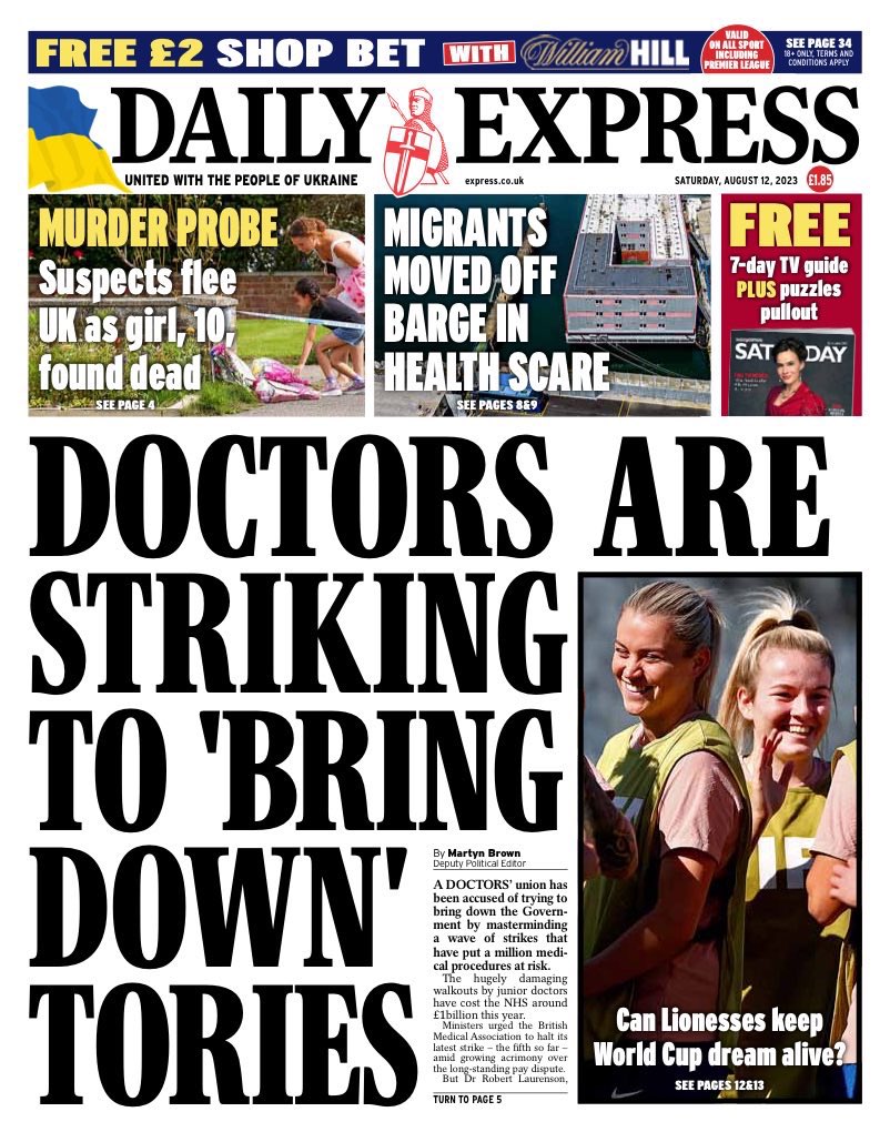 PeterStefanovi2's tweet image. An utterly pathetic &amp;amp; moronic front page from Daily Express

The junior doctors who sacrificed so much to keep us safe during the pandemic are striking because the Government has offered them another CRAPPY REAL TERMS PAY CUT on top of a whole decade of CRAPPY REAL TERMS PAY CUTS