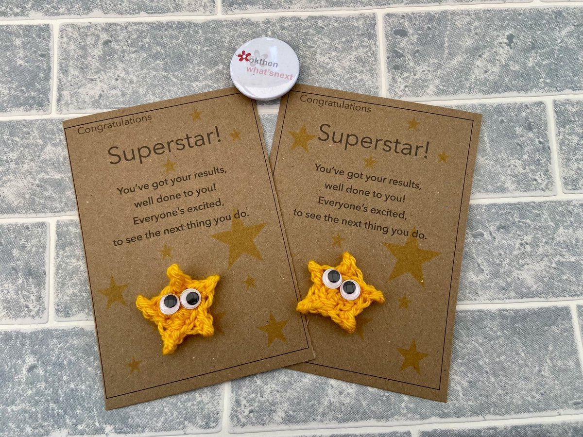 I sold a lot of these #resultsday superstar cards yesterday for #alevelresultsday2023⭐️ #gcsesresultsday is soon too!

etsy.com/uk/shop/OkThen… 

#Earlybiz  #crochet #etsy #ukgifthour #ukgiftam