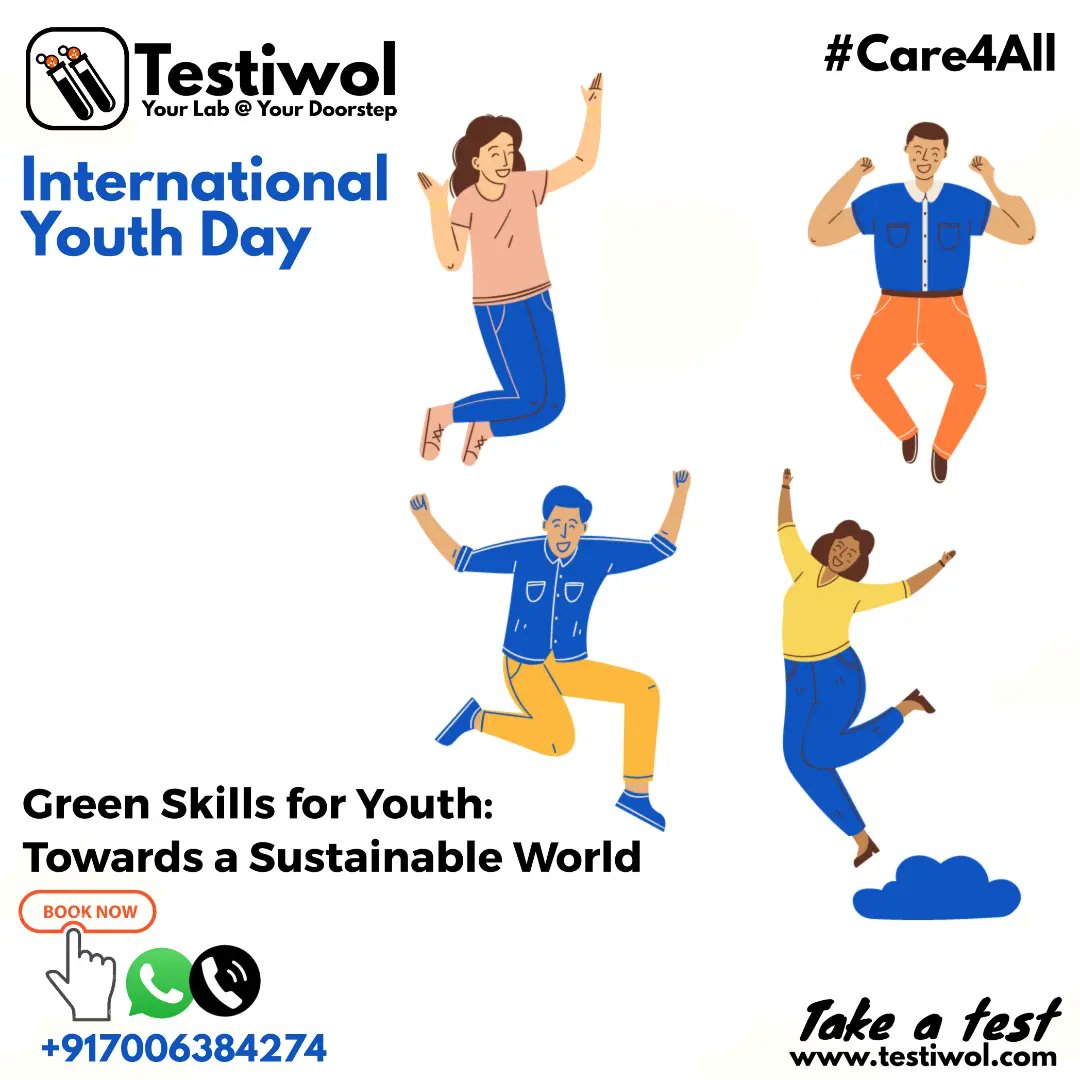 testiwol's tweet photo. Green Skills for Youth: Towards a Sustainable World
Visit Us @ https://t.co/5cvEdv8chw
#internationalyouthday #internationalyouth #friendship
#labtest #labtests #labtested  #testiwol #testiwollove #india #brand #yourlabatyourdoorstep #bloodtestonlinereport @testiwol https://t.co/Fm9tklbe4r