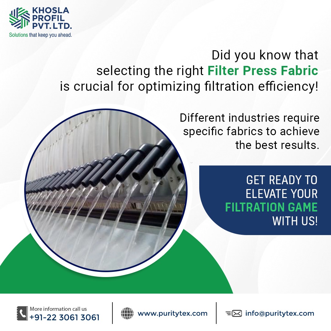 khoslaprofil's tweet image. Unlocking Optimal Filtration Efficiency: The Power of the Right Filter Press Fabric. From diverse industries to superior results, we&apos;ve got your filtration needs covered. #nonwovenfilterfabric #filtration #filtrationprocess  #filtrationexpertise #materialtransport