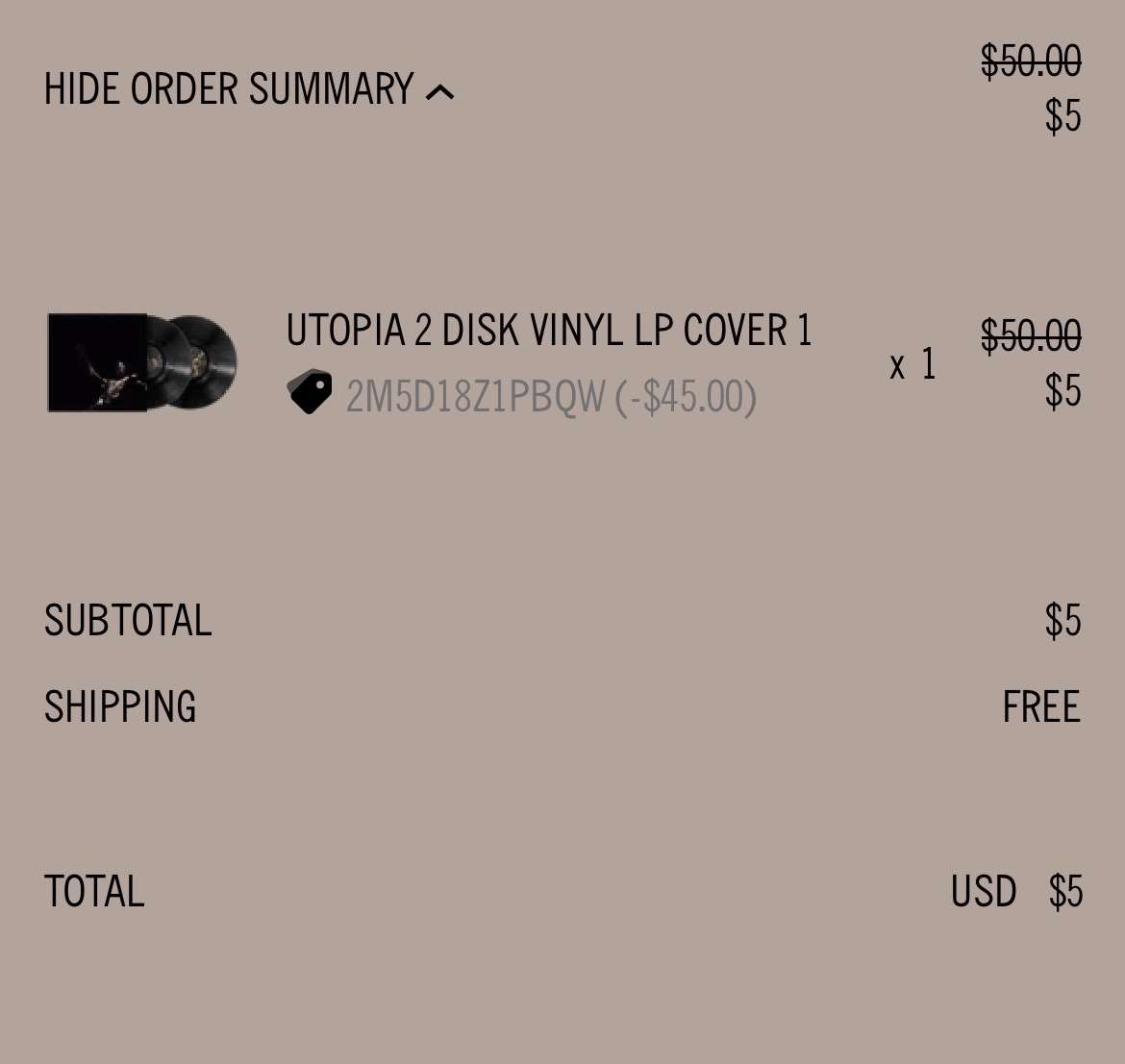 SiteSupply on X: DISCOUNT: Travis Scott Utopia Vinyl for $5