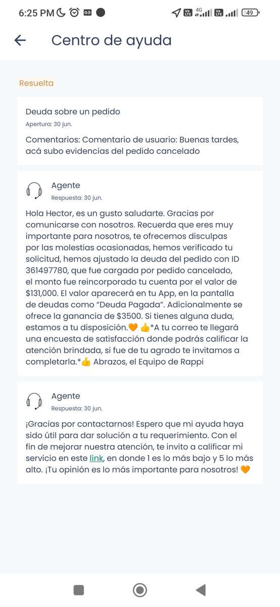 HectorPapas's tweet photo. @RappiColombia @RappiMexico 
Cómo que incumple los términos y condiciones. Si cuando lleve la devolución a la fundación me las aceptaron y me colocaron el dinero. Que pasa con ustedes y allí están las evidencias https://t.co/QLvH7yB4ek