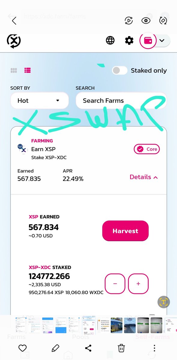 #IceCreamSwap
Hi. Is there anyway to contact support...as I staked some BTCx with XDC... made it liquid...went into a pool/stake/farm...and can't see anything...
I have the same system going on at Xswap in 6 different pools/farm/stake...no problems there.
