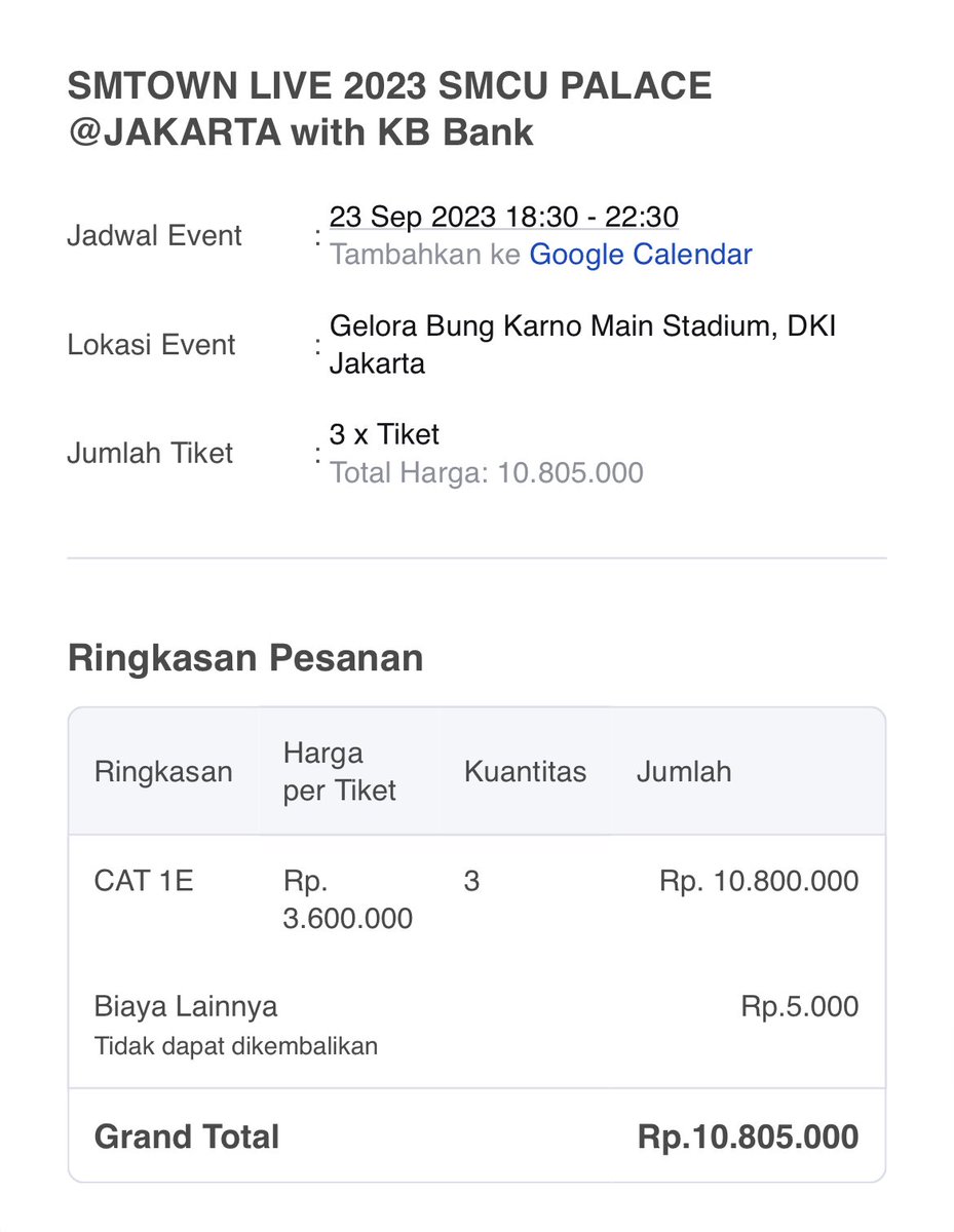 WTS // WANT TO SALE!!
TIKET SMTOWN SMCU IN JAKARTA

CAT 1E 2tix [ no fee ] nanti dikasih proof sampe puas.

masuknya bareng sama akuu. aku jual karena mau nonton bareng temen tapi temen aku mendadak cancel. boleh dp dulu juga, nanti sisanya cod di venue.