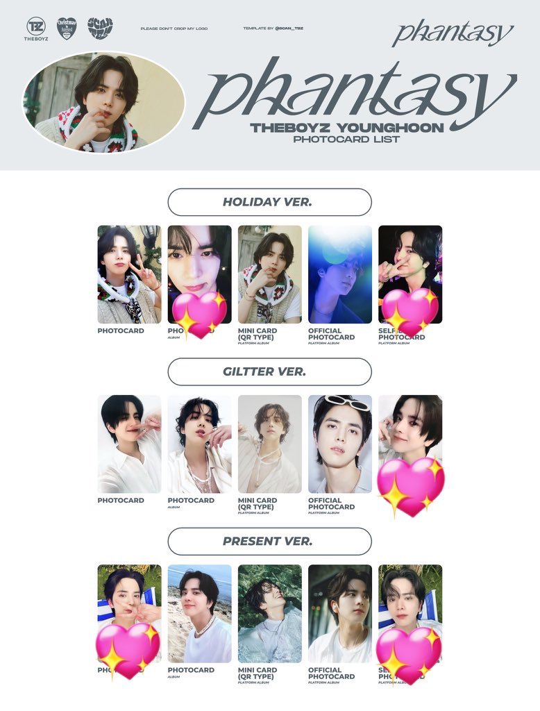 bread_maruchee's tweet photo. THEBOYZ   トレカ　交換

THE BOYZ 2ND Part.1 [PHANTASY - Christmas In August] 

譲 ソヌ、エリック、ハンニョン

求 ヨンフン (💖のもの)

異種同種◎
⚠︎AppleMusic特典は同種のみ
郵送◎都内手渡し◎

お気軽にお声掛けください🫧
#ドボイズ交換 #theboyz交換 https://t.co/uGwXBynxD1