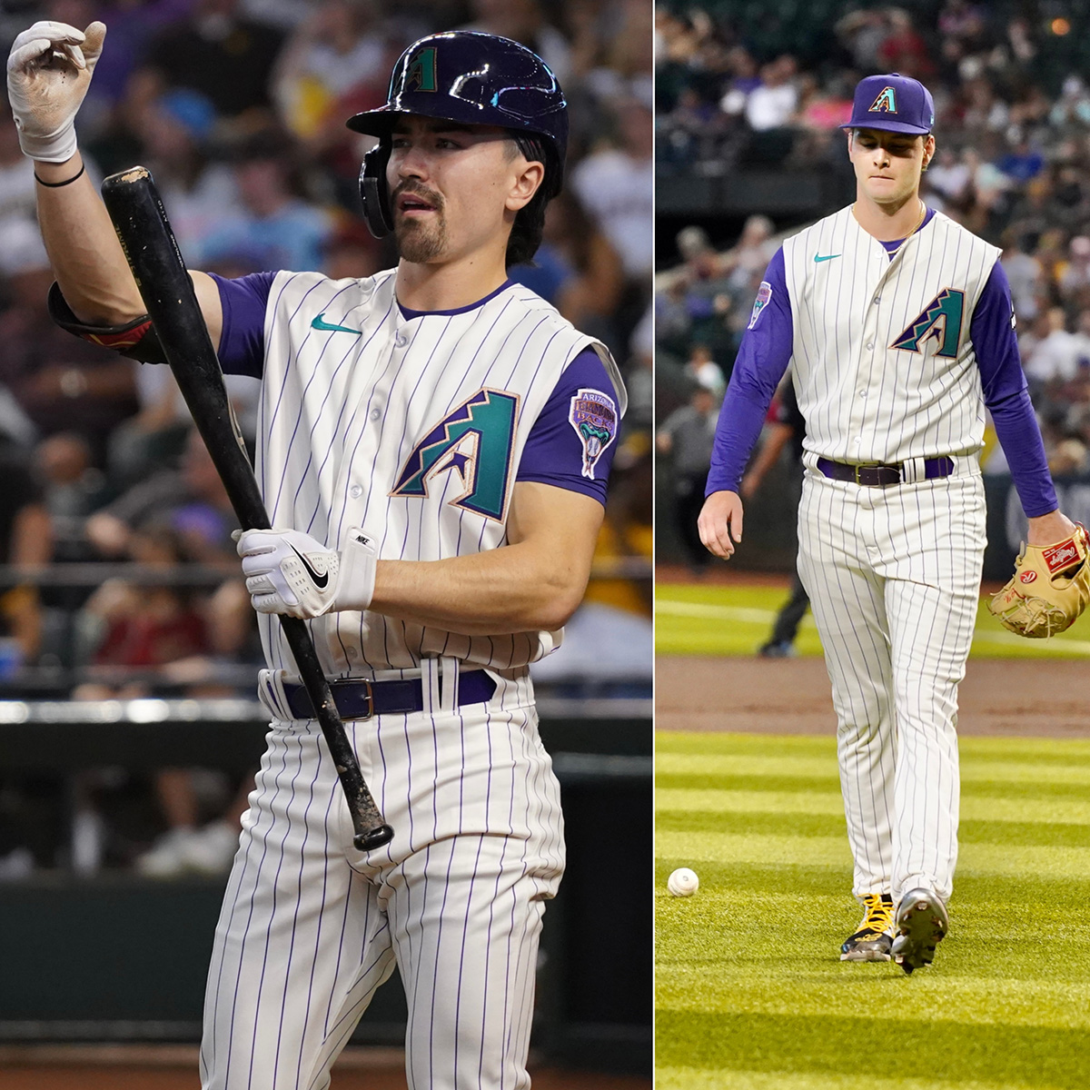 MLB Life on X: The Diamondbacks brought back their purple-and-white vest  uniforms tonight 🔥  / X