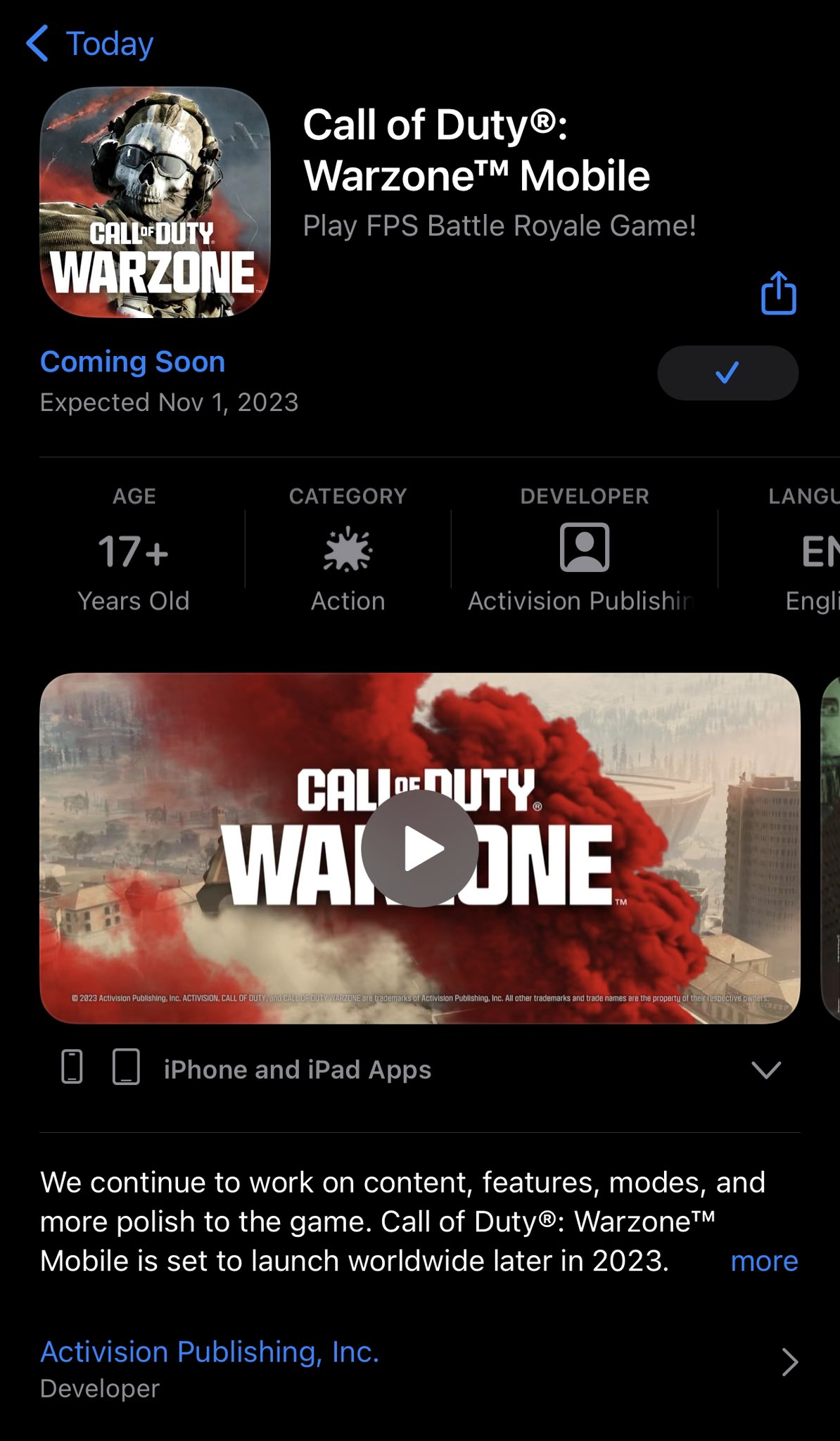 Call of Duty: Warzone Mobile, Call of Duty Wiki