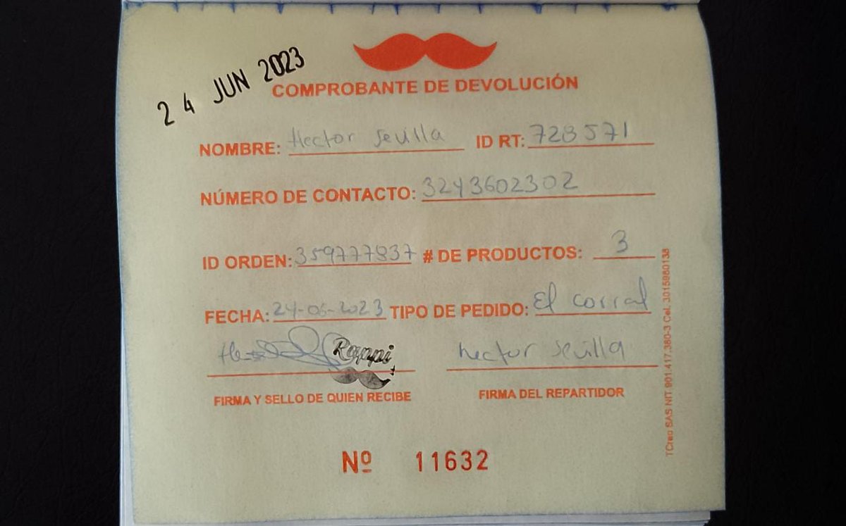 HectorPapas's tweet photo. @RappiColombia @RappiMexico Acá está una de las evidencias de la devolución. https://t.co/PyK1RDoh46