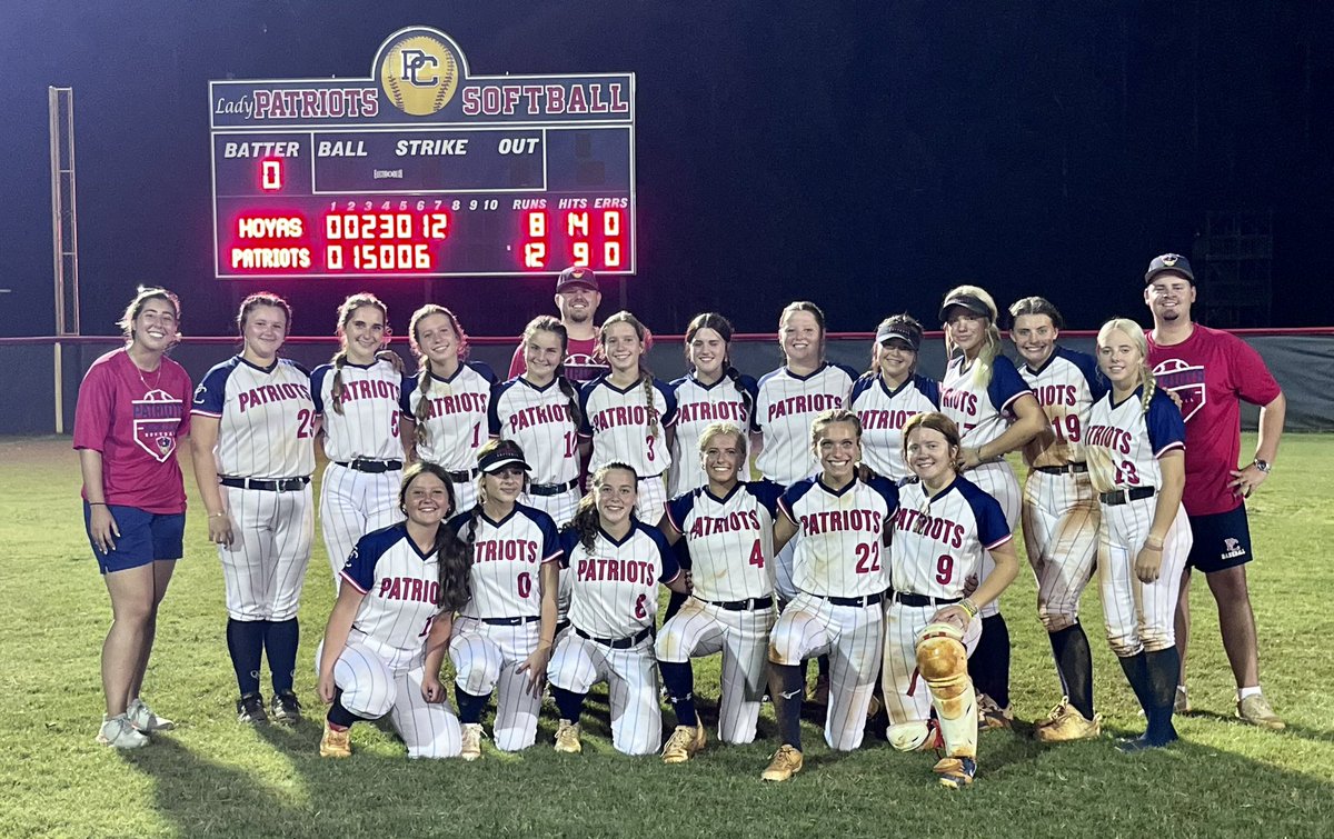 PCHS Softball (@pchsfastpitch) on Twitter photo What a night to be a Patriot!! Showed a lot of heart to move to 4-0 against a very good Harrison team!! And that’s 19 hits!!!
Highlights:
K. Holbrook CG 4ER 6Ks
E. Puckett 4-4 2 RBI
M. Doyal 3-4 3 RBI
G. Dempsey 3-5 2 RBI
<a href="/TheCoachesBoxGA/">Coaches Box Georgia</a>
<a href="/PCPatriotsports/">PCHS Patriots</a>
<a href="/Paulding_Sports/">PauldingCountySports</a> What a night to be a Patriot!! Showed a lot of heart to move to 4-0 against a very good Harrison team!! And that’s 19 hits!!!
Highlights:
K. Holbrook CG 4ER 6Ks
E. Puckett 4-4 2 RBI
M. Doyal 3-4 3 RBI
G. Dempsey 3-5 2 RBI
<a href="/TheCoachesBoxGA/">Coaches Box Georgia</a>
<a href="/PCPatriotsports/">PCHS Patriots</a>
<a href="/Paulding_Sports/">PauldingCountySports</a>