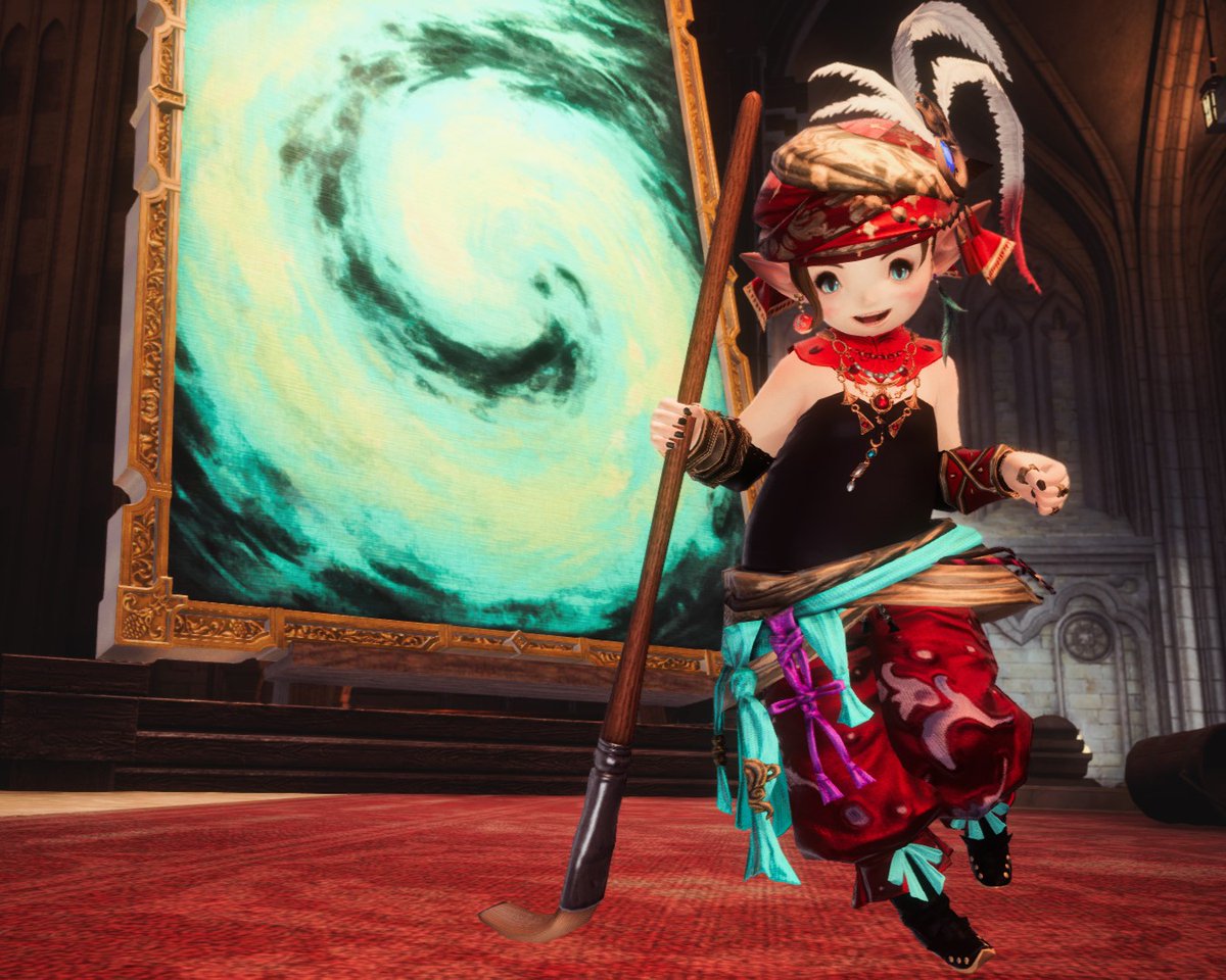 hhmpkr's tweet photo. Hopes and dreams for the next Fanfest:
Krile showing up in the extended trailer for Dawntrail wearing a new outfit for the new Caster job and it turns out to be this.
Even if it doesn't happen, I'm just happy we're finally getting a new Caster in 7.0... https://t.co/B5VENkkGbu