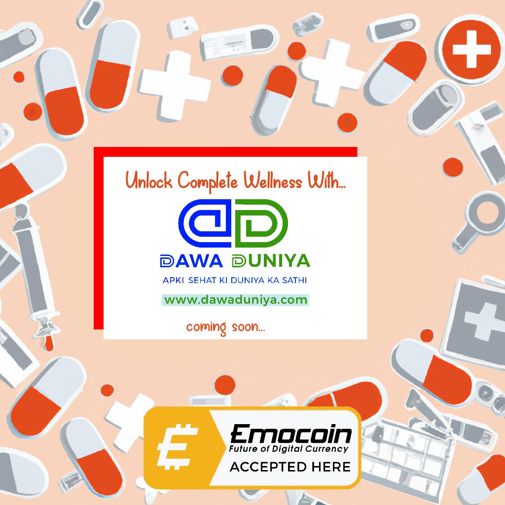 dawaduniya's tweet photo. Make your wellness with dawaduniya
The first online pharmacy who accepts crypto
#emo #dawaduniya #medicine #wellness https://t.co/jjSdMoaYjd