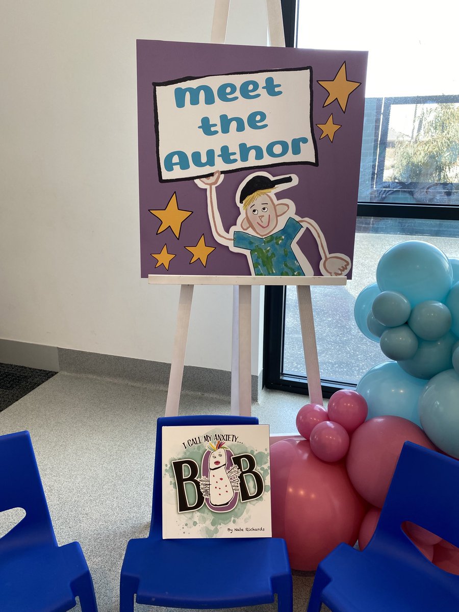 technanna2's tweet image. At a book launch this morning. I call my anxiety Bob was written by 7 year old Nate - it reflects his struggle and coping mechanism with anxiety. Written for kids by a kid #icallmyanxietyBob