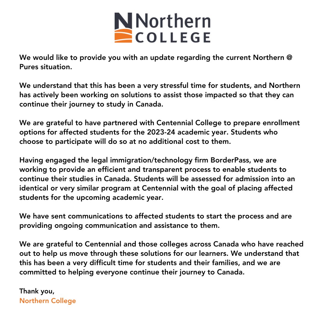 mynorthernc's tweet photo. We would like to provide you with an update regarding the current Northern @ Pures situation. https://t.co/trzYeUiumK