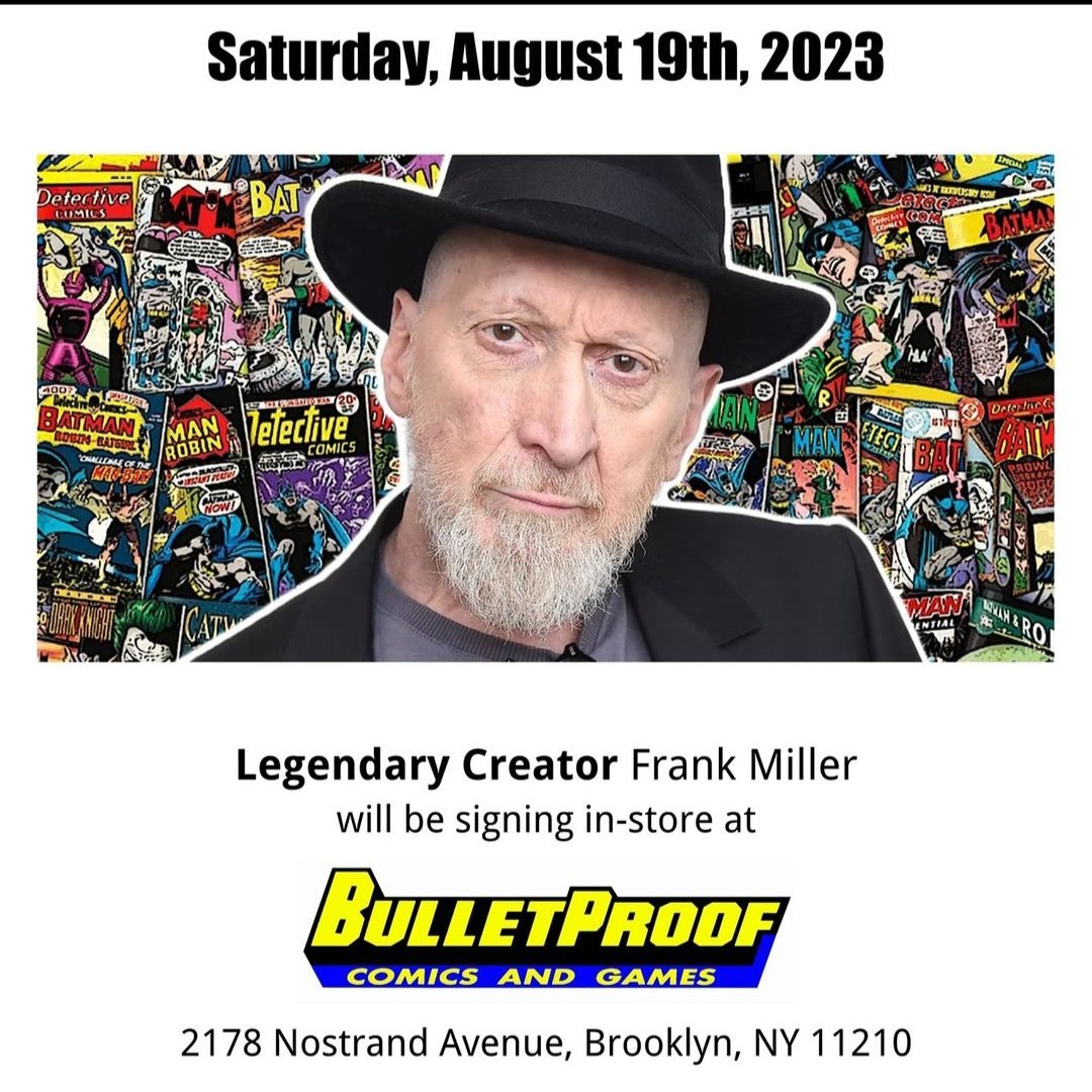 GWalking28's tweet image. @Mrbulletproof1 @FrankMillerInk 
For any that are unable or those attending, supporting the 💎 Best in 🗽, all the details so respectfully all win ✒️.
#comicbooks #knightwatch 
@batcowls 
Not dm'ing please like/share &amp;amp; support.