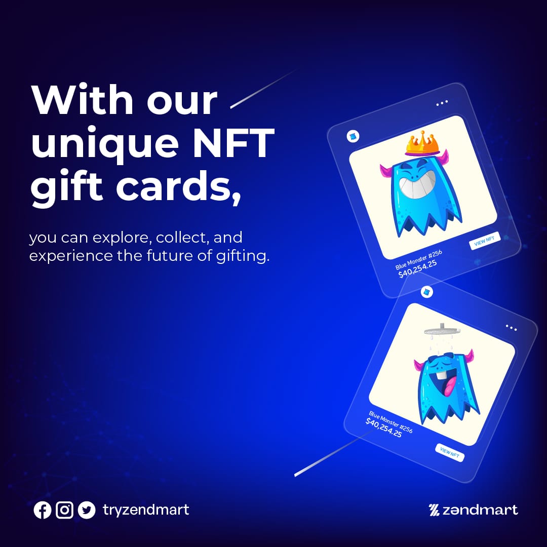 zendmart's tweet photo. With our unique NFT gift cards, you can explore, collect, and experience the future of gifting. 

#NFTGiftCards #DigitalArt #BuildonMantle https://t.co/sZrc2akOk5