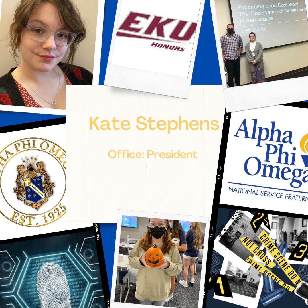 Meet the A Phi O Alpha Zeta Kappa President! 
Alpha Phi Omega is a national co-ed service fraternity focusing on leadership, friendship, and service!
Check out our instagram for more! 
Contact maggie_camp2@mymail.eku.edu for info!