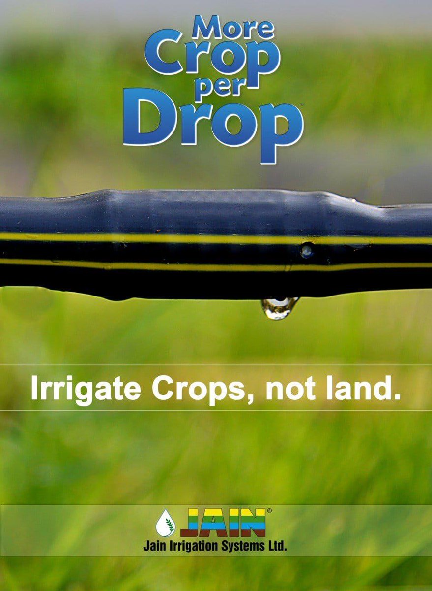 #JainDrip Water is precious and conserve it by way of using judiciously. Need to Irrigate your crops, not the land. #Precision farming with #JainDrip