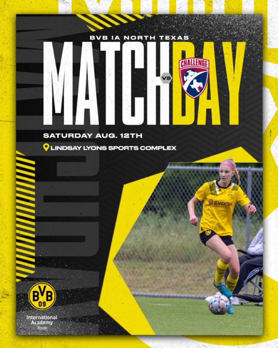 BVB07GA's tweet photo. Headed to H-town for a Friendly Match and our 1st 🚘 road-trip of the season‼️

🗓️ Aug 12
🆚 @Challenge07ECNL 
🕔 1 p.m.
📍 Lindsay Lyons Sports Complex

@PrepSoccer @TopDrawerSoccer @ImYouthSoccer @ImCollegeSoccer https://t.co/PywRssdyFz