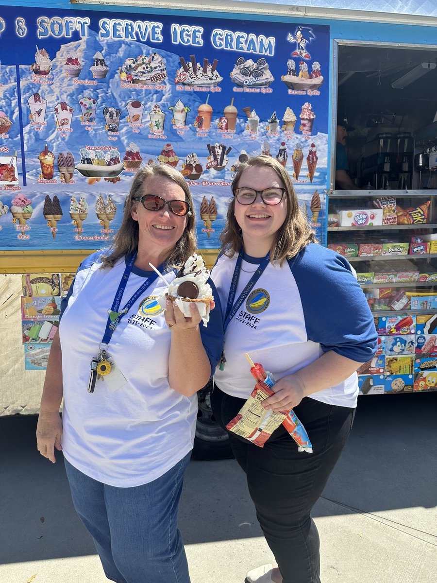 After listening to an inspiring message from <a href="/FUESDSchools/">FUESD Schools</a> Superintendent Monika Hazel, a nice summer treat for <a href="/PotterJHS/">Potter Junior High</a> staff! We’re ready to welcome our Braves on Monday! #PowerUpPotter