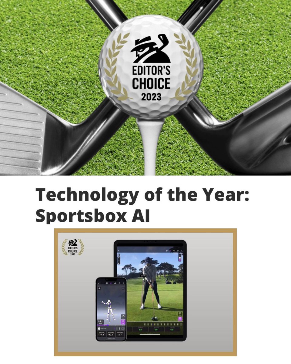 SportsboxAi's tweet image. Exciting News Alert! 🏆 We're thrilled and humbled to announce that @MyGolfSpy has bestowed upon us the prestigious title of "Technology of the Year" in their Editor's Choice 2023 Awards! We're truly honored to be recognized for our dedication to innovation and excellence.