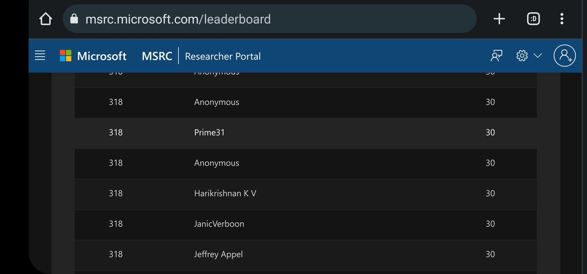 So M$ has a leaderboard apparently....