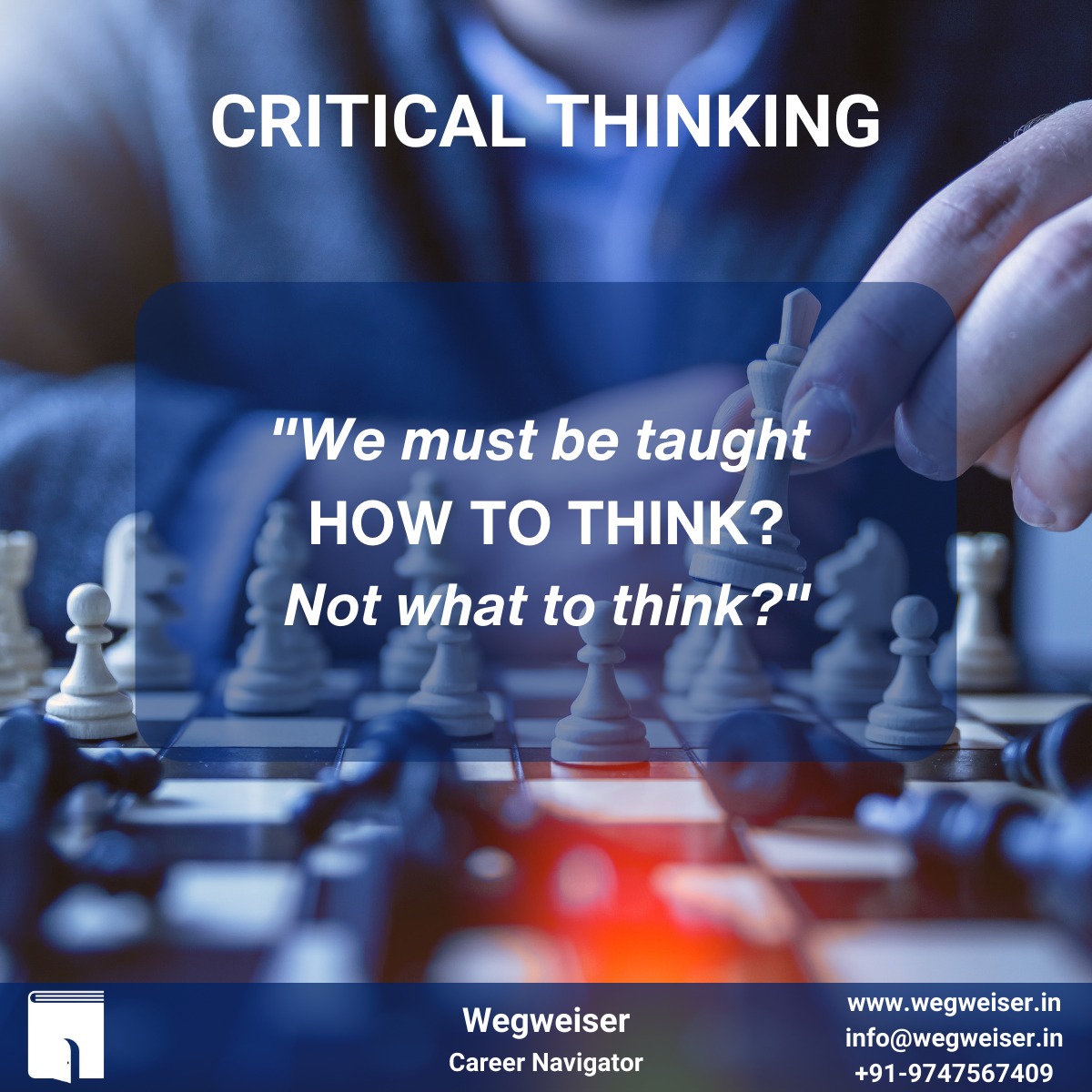 'Critical Thinking: Navigating Life's Puzzles with Precision and Purpose.'
#CriticalThinking  #ShapeTomorrow #ThinkCritically #MindPower #DecisionMastery #FutureFocused