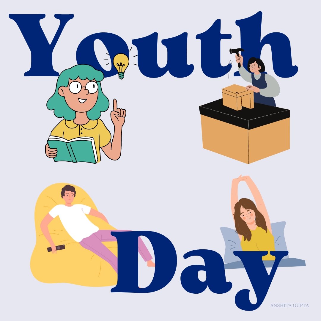 One part smarty pants, two parts skills, a dash of laziness, and a sprinkle of sleepiness. That's our recipe for Youth!

Happy #InternationalYouthDay, folks! 🌏😴
#YouthEmpowerment #YouthDay2023 #YouthPower #anshitagraphicgallery