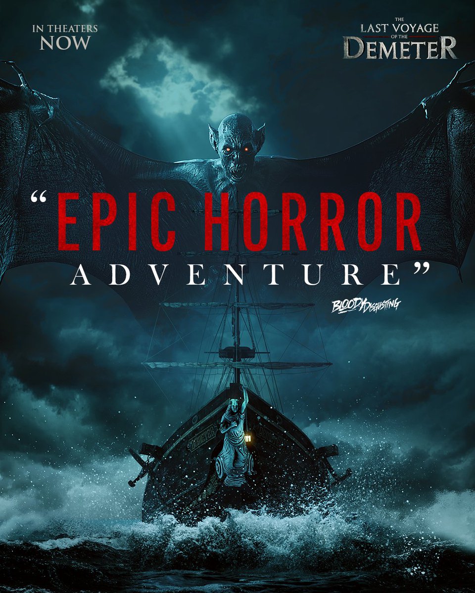 UniversalHorror's tweet photo. Join the adventure. The Last Voyage of the Demeter in theaters now. Get tickets now: https://t.co/GDP7YIqlm5 https://t.co/UFEc4ZFlrV