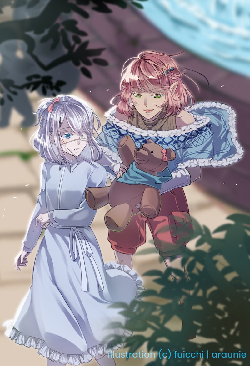 _arafui's tweet photo. 🌷: "Don't you think it looks like the both of us?"
Totto, the merchant, visited a town and met a lovely girl. Rikka. Totto followed her around and found 🧸 to commemmorate their meeting.
Totto: @araunie
Rikka: @coffuyou
#FriendshipDayWithOCP #artidn https://t.co/rHVi0TP9GC