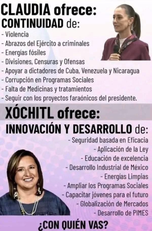 ryo_hermoso's tweet photo. Ustedes dicen.🥳

Aquí lo que ofrecen 

1) Xóchitl Gálvez - Rt🔁

2) Claudia Sheinbaum - Like 

Voten 👇🙋‍♀️ https://t.co/6mRyNwyLmM