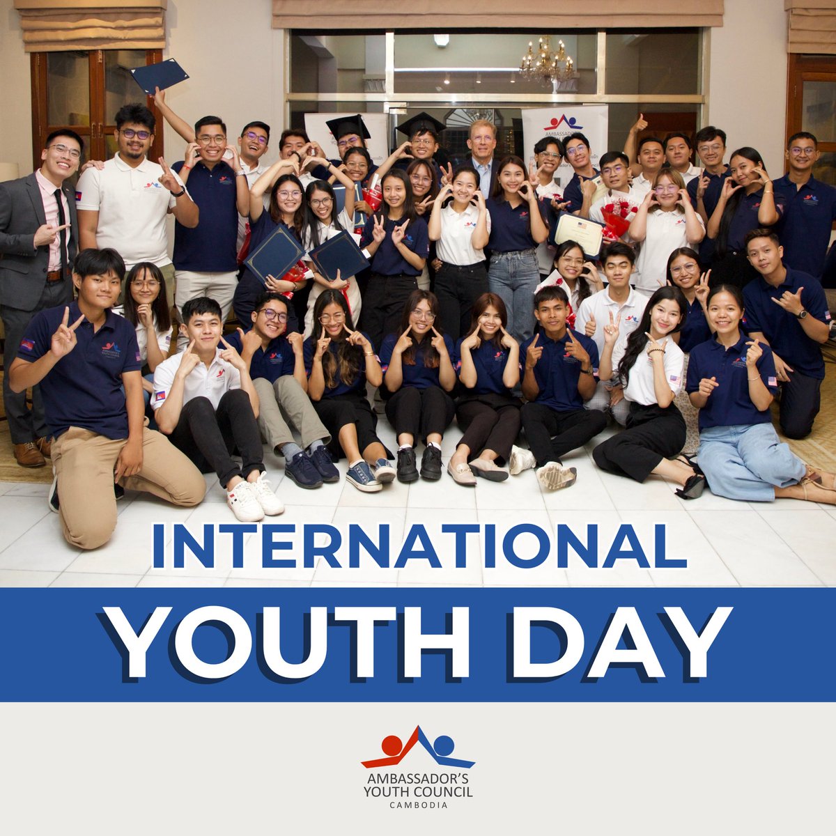 [International Youth Day] The U.S. Ambassador's Youth Council would like to appreciate Cambodian youth's unwavering commitment, dedication, and effort in promoting positive impacts despite diverse backgrounds and professions. #USAYCkh #InternationalYouthDay
