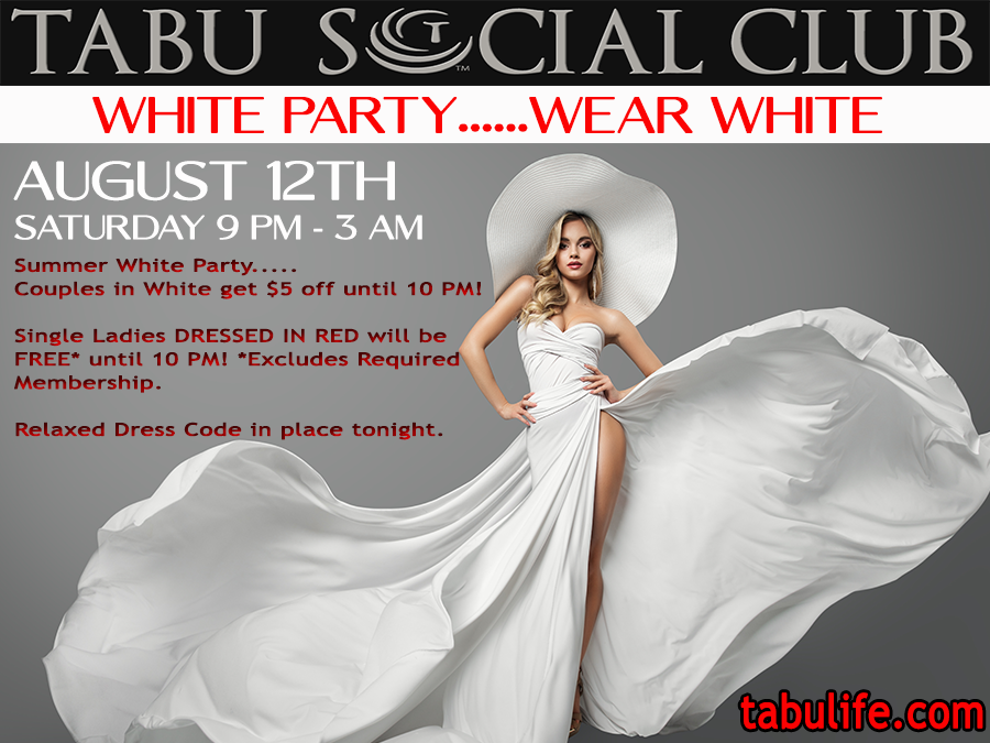 Join us for another great weekend at Tabu