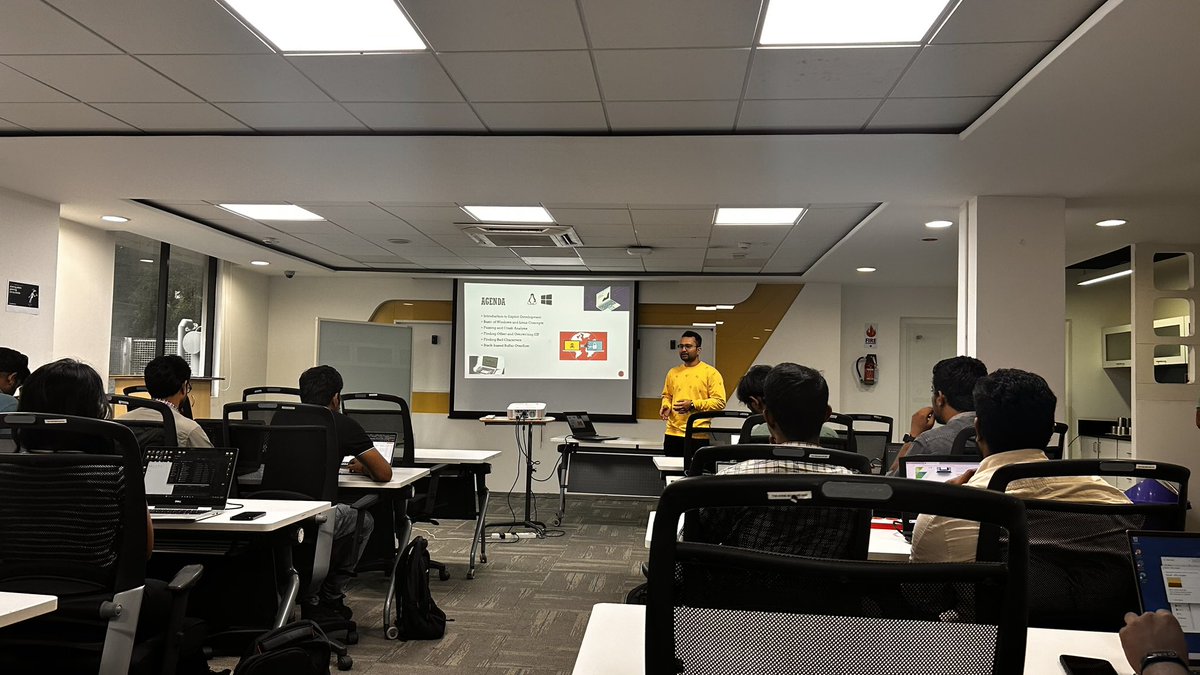 Nullblr's tweet photo. Today’s humla session on “Workshop on Exploit Development” by @sh377c0d3
@null0x00 @OWASPBangalore #infosec #exploit #development #nullblr https://t.co/2Bu6WSPrlS
