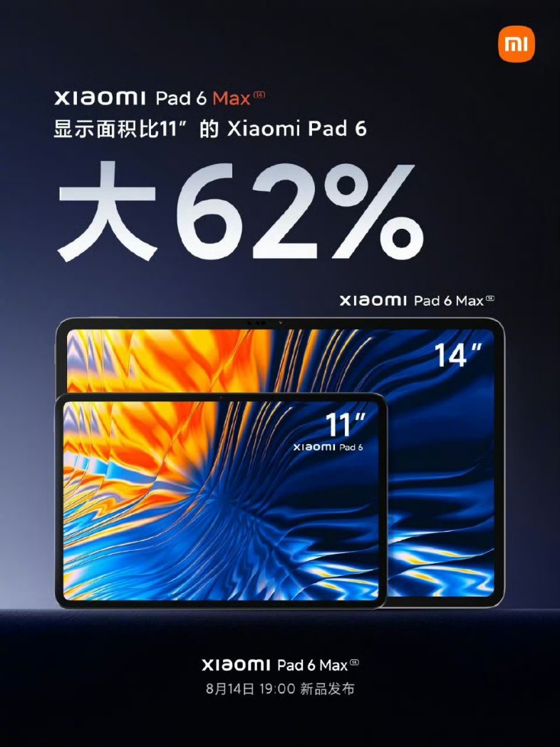 TECHINFOSOCIALS's tweet photo. Xiaomi Pad 6 Max with 14 inch ultra large display! https://t.co/weKP8E8j2H
