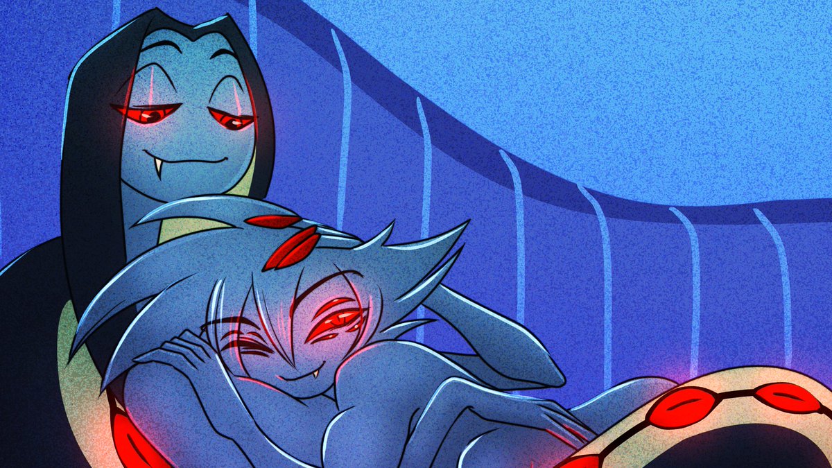 Sleepy4_Ever's tweet photo. Couch cuddles, comfort art of the boys

#sirpentious #arackniss #HazbinHotel https://t.co/IZtNMHTMeS