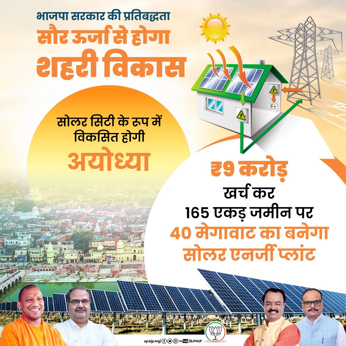 Aviralmishrabjp's tweet photo. As Ayodhya evolves into a Solar City, it marks a remarkable step towards sustainable development. A future that intertwines tradition with innovation!
#ProgressiveIndia #GreenAyodhya https://t.co/e2aAHtCI64