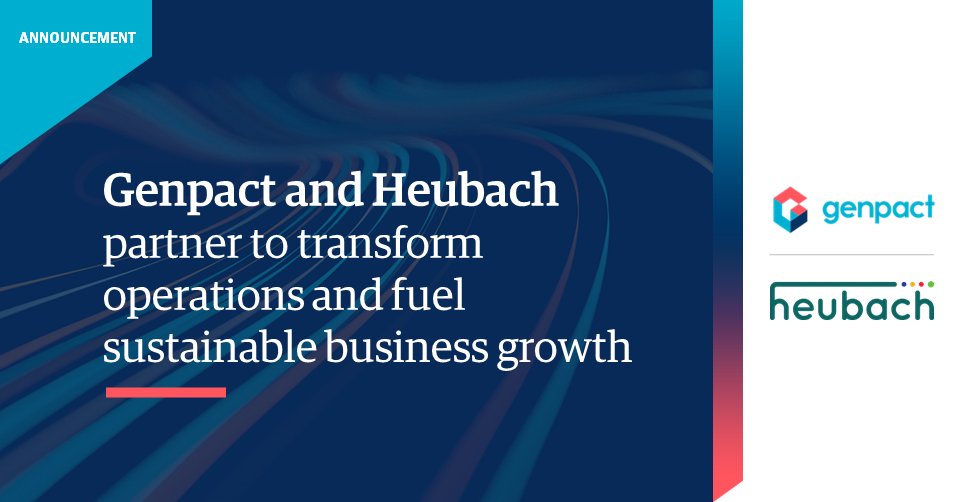 Genpact's tweet photo. We’re excited to partner with Heubach and set up four delivery centres across China, Romania, Mexico and India to drive digital transformation, process optimization and long-term growth for its new business, post acquiring Clariant's global pigments business. https://t.co/ngoNUiGH80