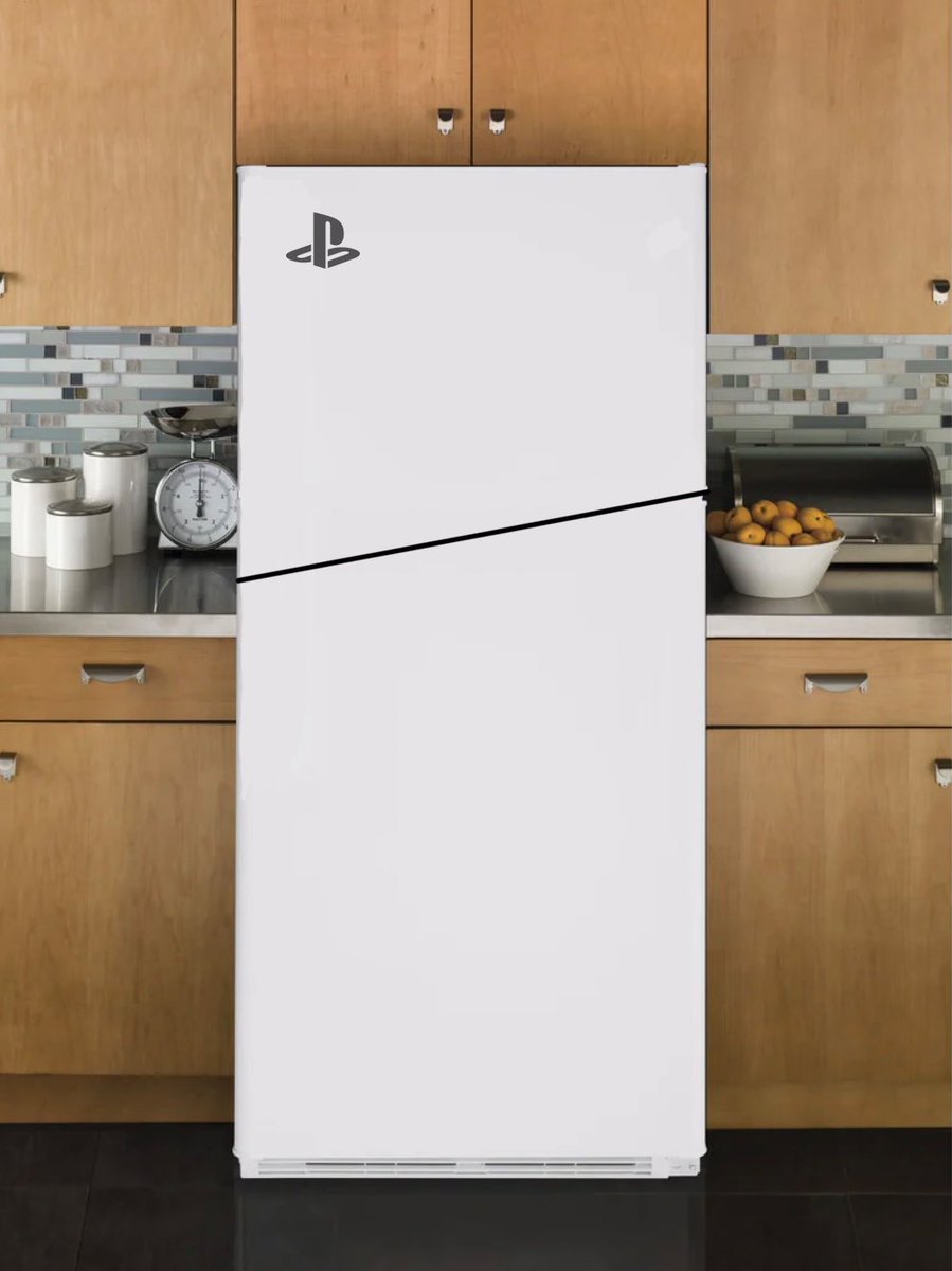 _NewExpressions's tweet photo. @BwE_Dev The bulky Xbox fridge is a joke compared to the new Playstation 5 Slim Fridge. The PS5 fridge has exclusive features and style. It can keep your drinks and food at the perfect temperature faster than you can type SSD. Fridge has no limits. #PS5Fridge #FridgeWars #PlaystationCool https://t.co/ZaxlHfFKMN