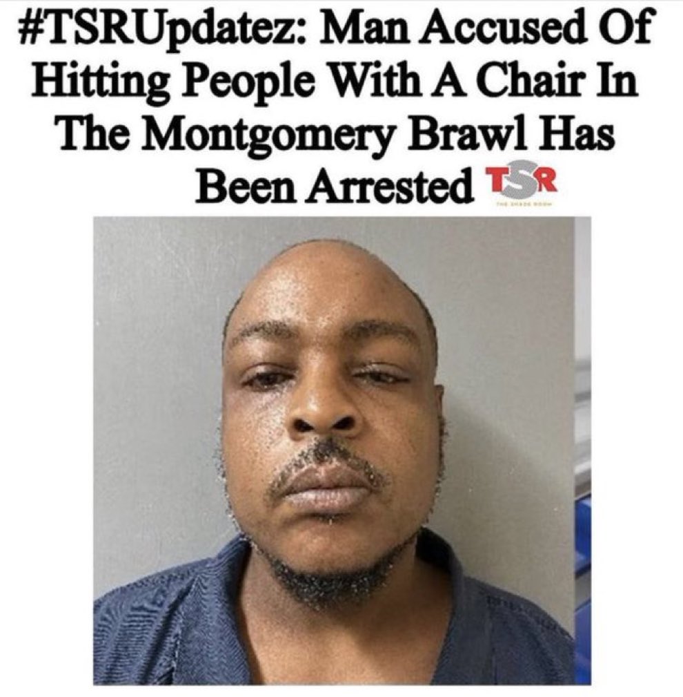 dijoni's tweet photo. Family this is the brother that was using the chair in Montgomery boat brawl. he was arrested in charge. We need to support this brother. Make sure he has attorney fees and bail money.#BlackTwitter.#BlackAugust .#montgomerybrawl . https://t.co/nvu22PVEFj