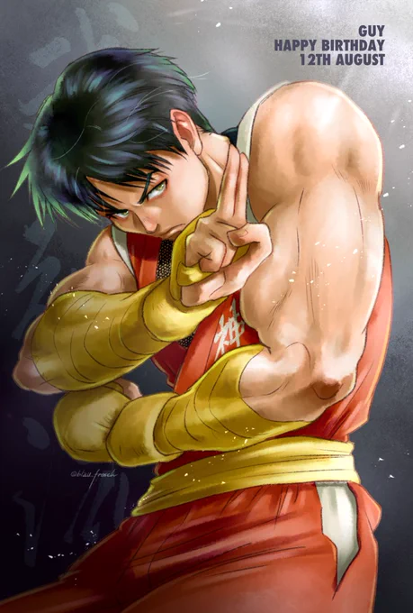 ガイさんおたおめ 過去絵再掲 #StreetFighter #格ゲーキャラ描こうぜ