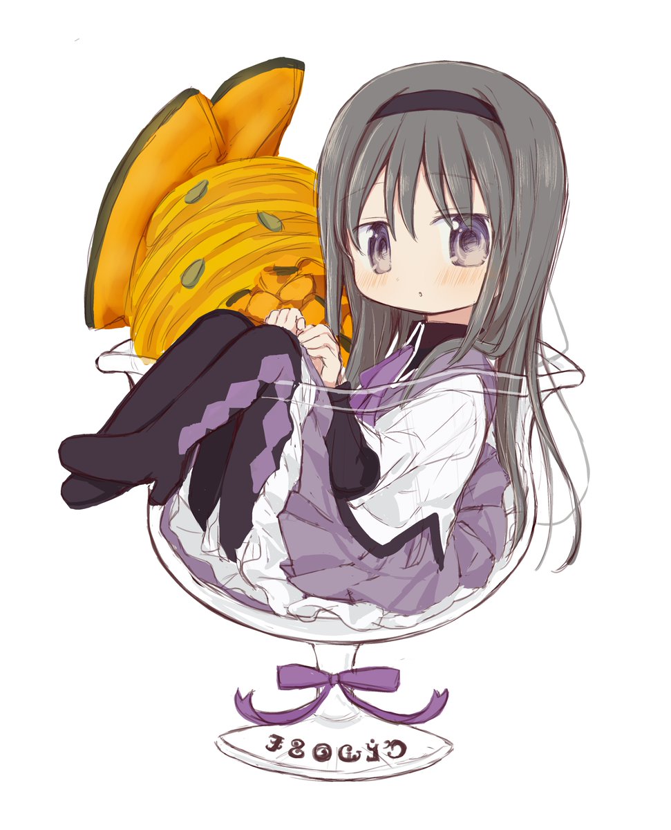 暁美ほむら 「ほむらちゃんパフェ」|𝓗🎀のイラスト