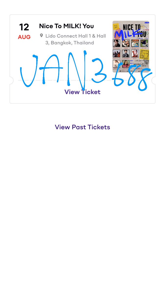 jann3688's tweet photo. ขายบัตรต่อ180ค้าบบบเราไปงานไม่ได้จริงๆ #nicetomilkyou https://t.co/n2wJWvy4ZT