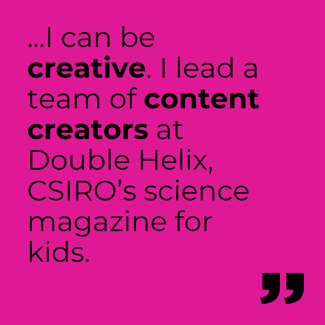 CSIRO's tweet photo. What can you do with STEM? ✨

Jasmine Fellows, a Business Development Manager at Double Helix, uses her STEM skills to create engaging science content for kids.

Find out how you can help build the next generation of innovators: https://t.co/urhavmpZq9

#WithSTEMYouCan https://t.co/jCDME046X7